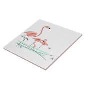 Flamingo Ocean Trio 4 tiel Tegeltje (Zijkant)