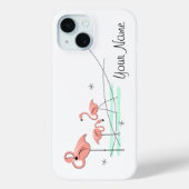 Flamingo Ocean Trio 'Naam' iPhone hoesje (Achterkant)