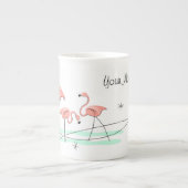 Flamingo Ocean Trio Name bone china mok (Voorkant)