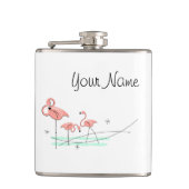 Flamingo Ocean Trio Name wrapp Heupfles (Voorkant)