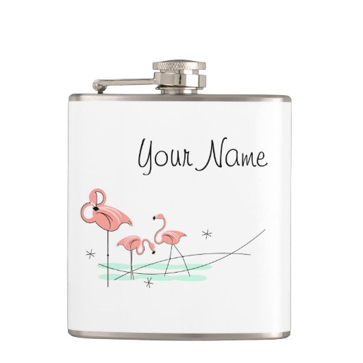 Flamingo Ocean Trio Name wrapp Heupfles (Voorkant)