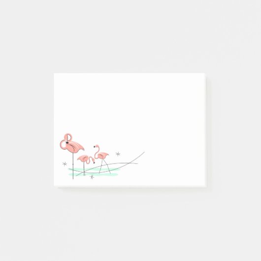 Flamingo Ocean Trio Post-it® Notes (Voorkant)