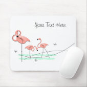 Flamingo Ocean Trio "Text" mousepad Muismat (Met muis)