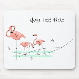 Flamingo Ocean Trio "Text" mousepad Muismat