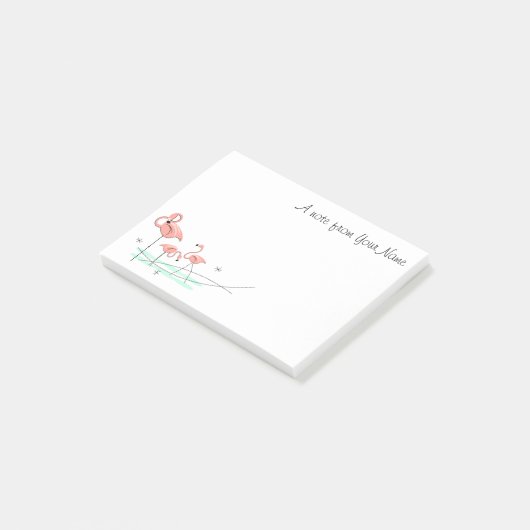 Flamingo Ocean Trio "Text" Post-it® Notes (Schuin)