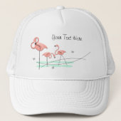 Flamingo Ocean Trio 'Text' trucker hat Trucker Pet (Voorkant)