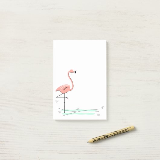 Flamingo Ocean verticaal Post-it® Notes (Op bureau)