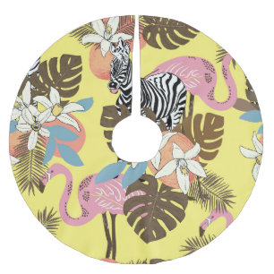 Flamingo Oerwoud: exotisch dierenpatroon. Kerstboom Rok