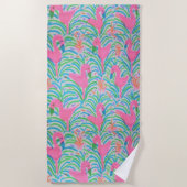 Flamingo Oerwoud Party Beach Towel Strandlaken (Voorkant)