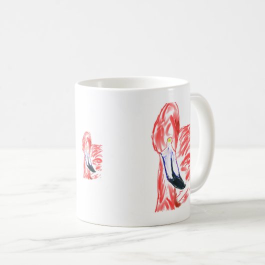 Flamingo Oil Painting Pink Flamingoe tekening Koffiemok (Voorkant rechts)