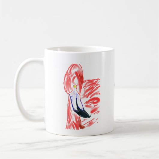 Flamingo Oil Painting Pink Flamingoe tekening Koffiemok (Links)