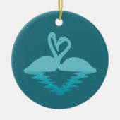 Flamingo omarmen keramisch ornament (Voorkant)