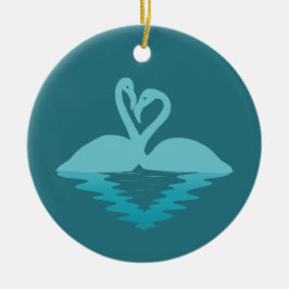 Flamingo omarmen keramisch ornament