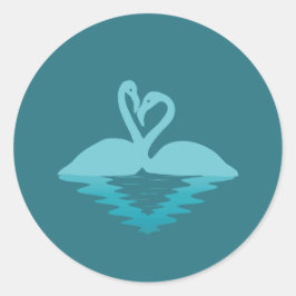 Flamingo omarmen ronde sticker