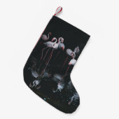 FLAMINGO ON DARK BACKGROUND KLEINE KERSTSOK (Voorkant (Hangend))