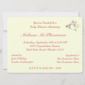 Flamingo on Yellow Baby Girl Kaart (Achterkant)