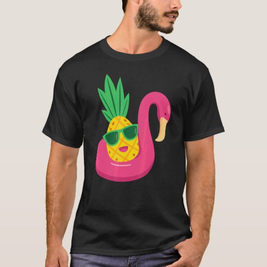 Flamingo ondersteboven ananasewisselaar Mannen & v T-shirt (Voorkant)