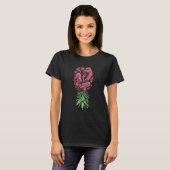 Flamingo ondersteboven ananassenwingers t-shirt (Voorkant volledig)