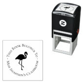 Flamingo Onderwijs Boekplaat Label Rubber Zelfinktende Stempel (In situ)