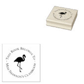 Flamingo Onderwijs Boekplaat Label Rubberstempel (Gestempeld)
