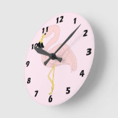 Flamingo ontwerp ronde klok (Hoek)