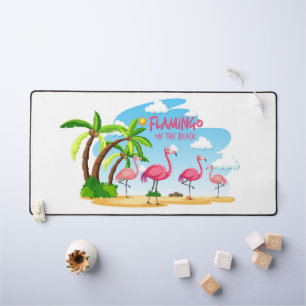 Flamingo op de strand bureaumat