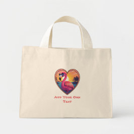 Flamingo op de strand mini tote bag