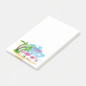 Flamingo op de strand post-it® notes (Schuin)