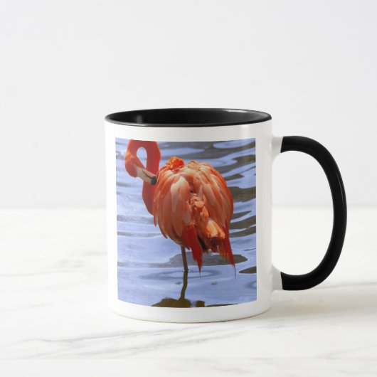 Flamingo op één been in het water mok (Rechts)