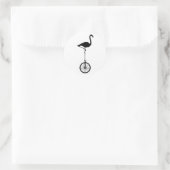 Flamingo op een wiel eigenzinnig silhouet ronde sticker (Tas)