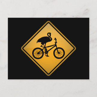Flamingo op fiets briefkaart
