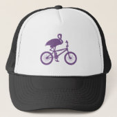 Flamingo op fiets silhouet trucker pet (Voorkant)
