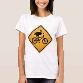 Flamingo op fiets t-shirt