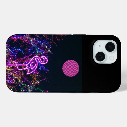 Flamingo op het dansfeest. Case-Mate iPhone case (Achterkant (horizontaal))