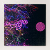 Flamingo op het dansfeest. legpuzzel (Horizontaal)