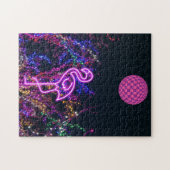 Flamingo op het dansfeest. legpuzzel (Horizontaal)