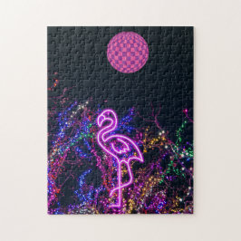 Flamingo op het dansfeest. legpuzzel