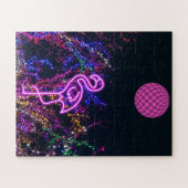 Flamingo op het dansfeest. legpuzzel (Horizontaal)