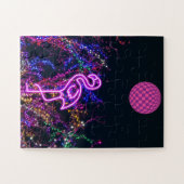 Flamingo op het dansfeest. legpuzzel (Horizontaal)