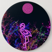 Flamingo op het dansfeest. ronde button 6,0 cm (Voorkant)