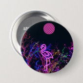 Flamingo op het dansfeest. ronde button 7,6 cm (Voorkant /achterkant)