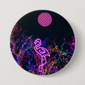 Flamingo op het dansfeest. ronde button 7,6 cm (Voorkant)