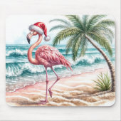 Flamingo op het strand muismat (Voorkant)