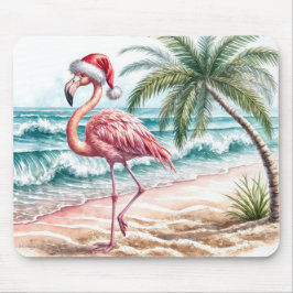 Flamingo op het strand muismat
