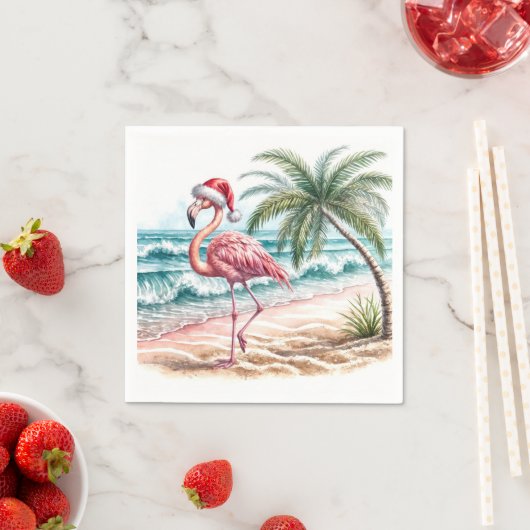Flamingo op het strand servet (Insitu)