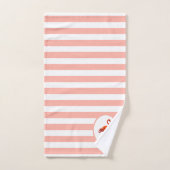 Flamingo op koraal & witte stripteasdoekset bad handdoek (Handdoek)