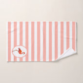 Flamingo op koraal & witte stripteasdoekset bad handdoek (Handdoek)
