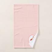 Flamingo op Licht Koraal Roze Bad Handdoek Set (Handdoek)