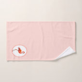 Flamingo op Licht Koraal Roze Bad Handdoek Set (Handdoek)