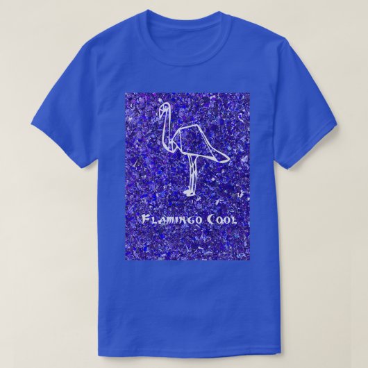 Flamingo op paarse glitter t-shirt (Design voorkant)